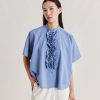 Momoni Bluse E Camicie | Camica Berenice Con Voile Di Cotone - Polveroso