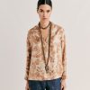 Momoni Bluse E Camicie | Blusa Ambroise In Twill Di Seta - Cipria Multicolor