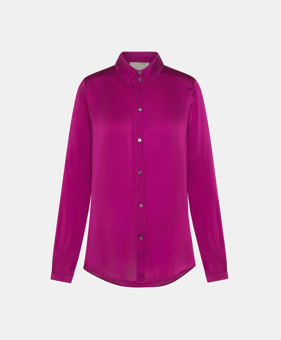 Momoni Bluse E Camicie | Camicia Meudon In Seta Unita - Ciclamino