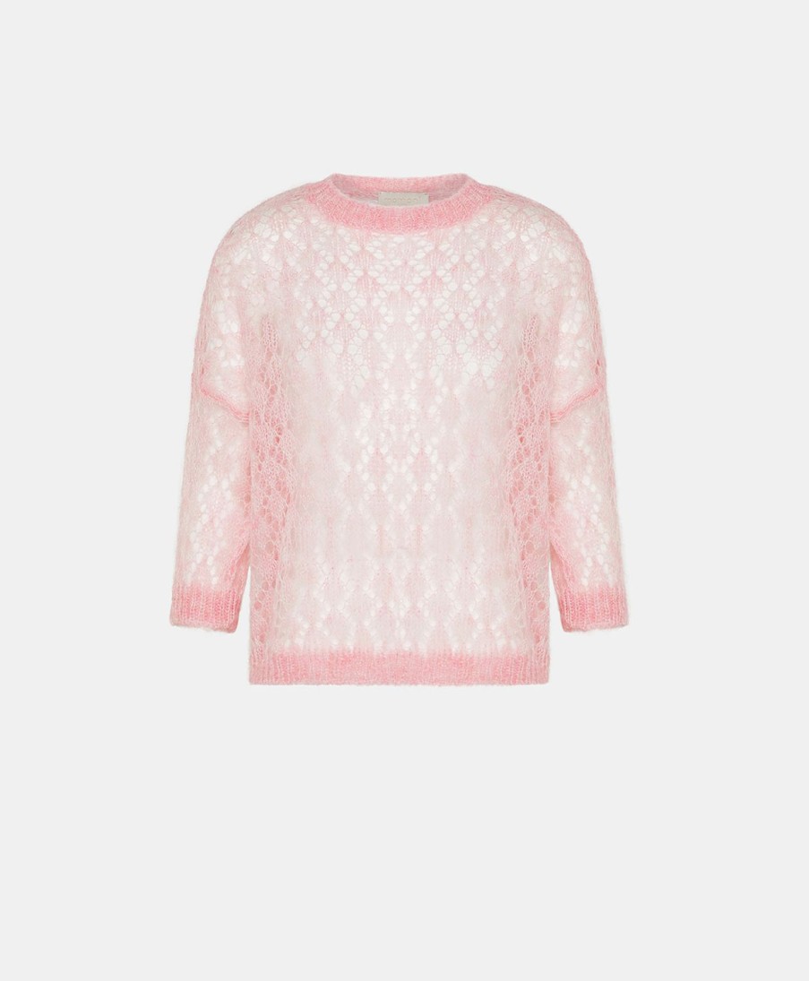 Momoni Maglieria | Maglia Campanula In Soft Mohair - Rosa Baby