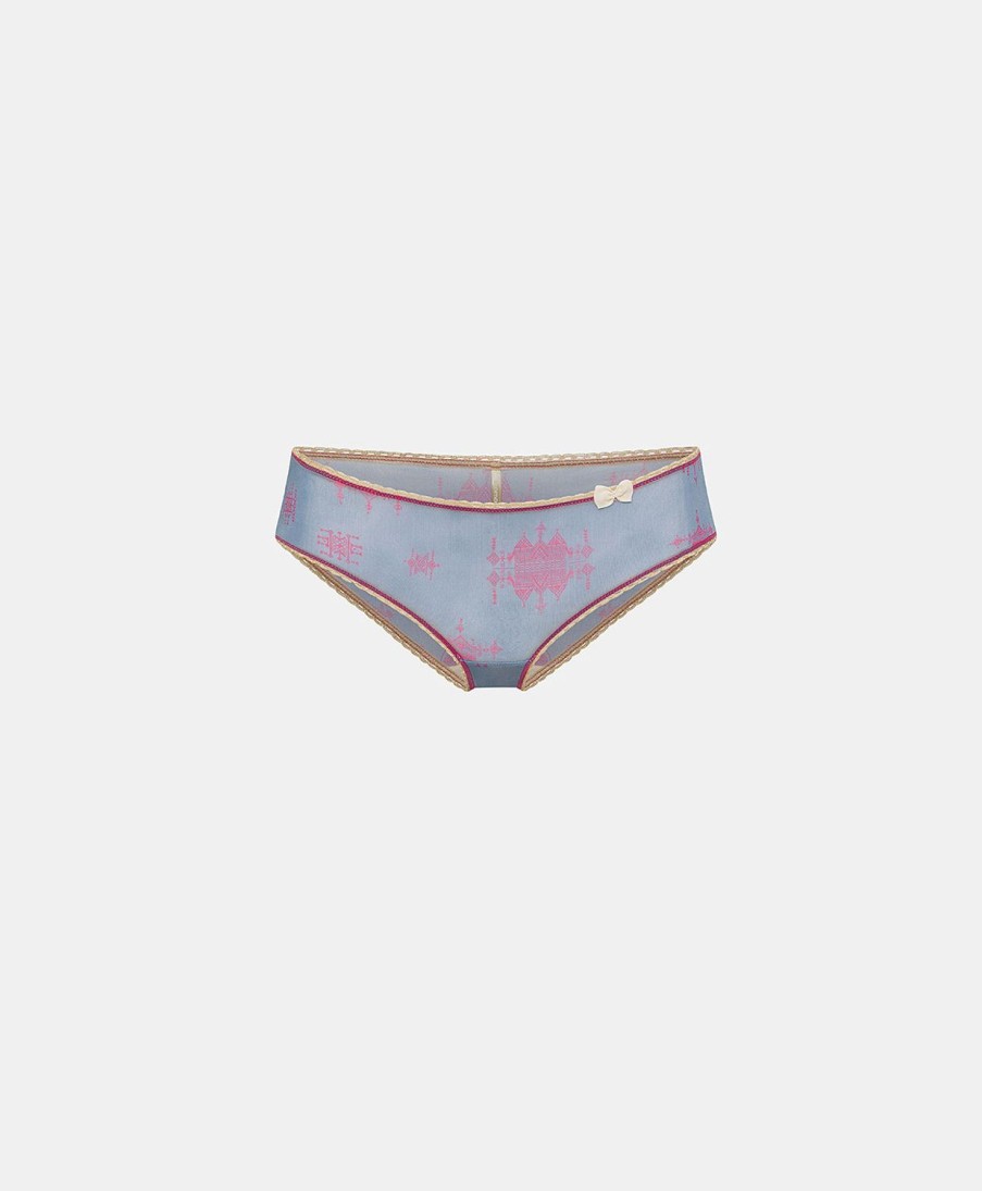 Momoni Slip | Slip Amaca In Nylon Stampato - Bluette/Fucsia