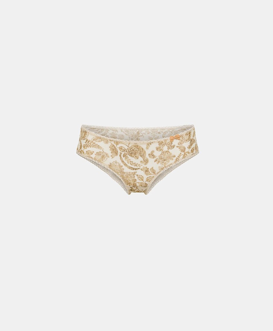 Momoni Slip | Slip Amaca In Nylon Stampato - Panna / Multicolor