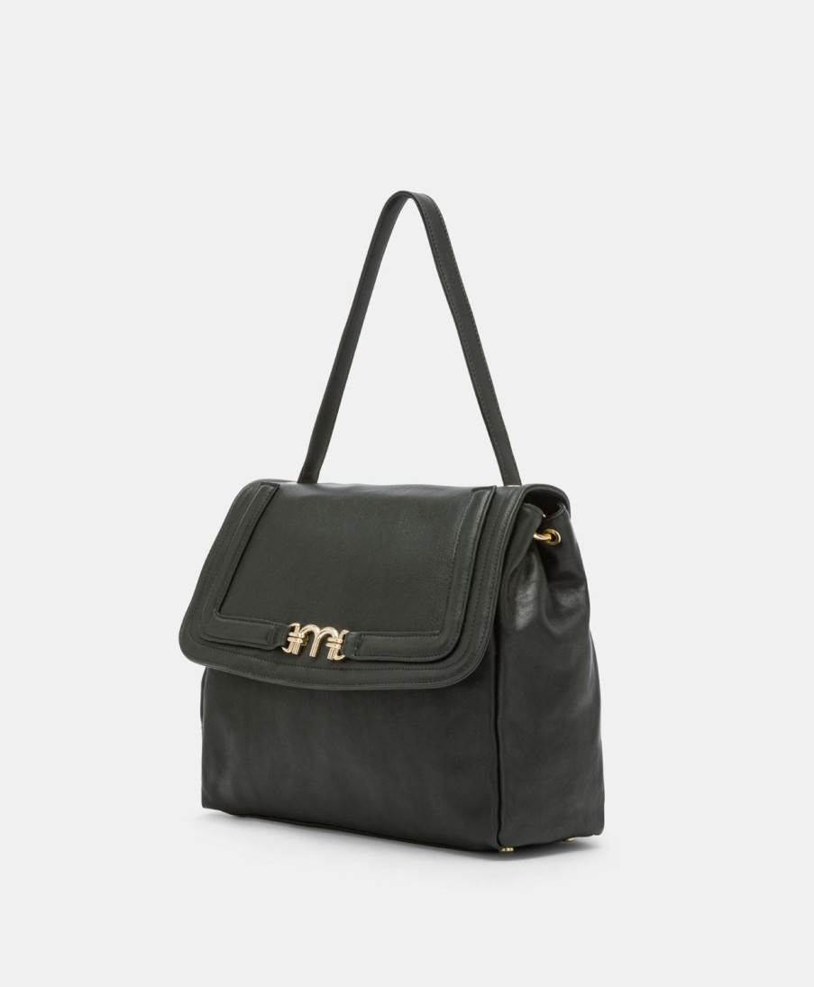 Momoni Borse E Pochette | Borsa Flore In Pelle - Nero