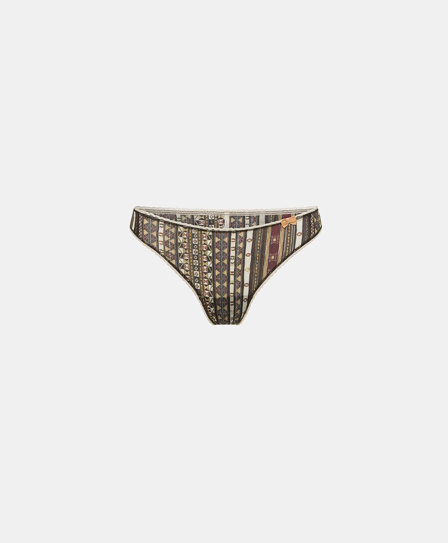 Momoni Slip | Slip Arca In Nylon Stampato - Nero Multicolor