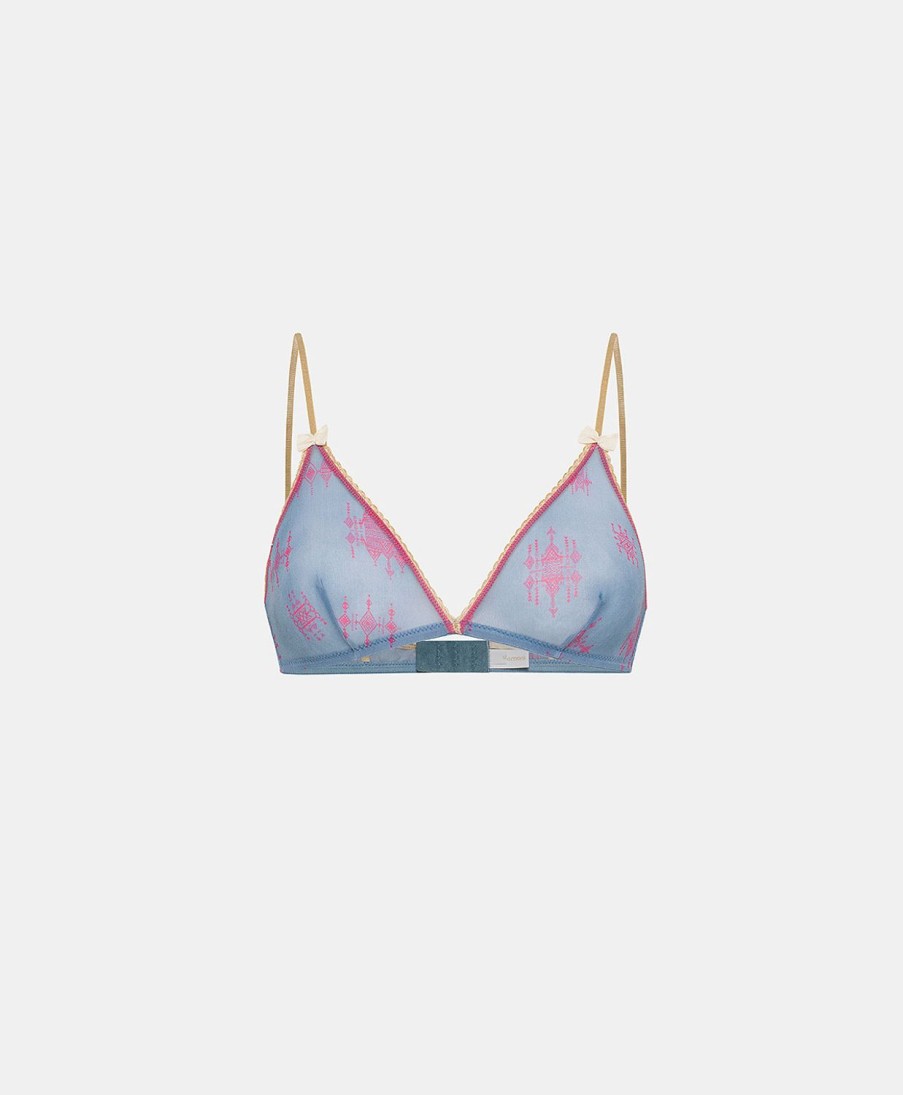 Momoni Reggiseni | Reggiseno Amethist In Nylon Stampato - Bluette/Fucsia