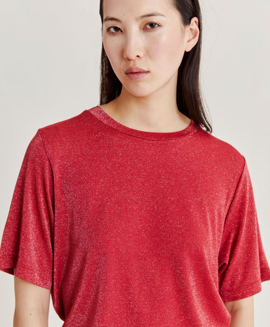 Momoni T-Shirts E Top | Thirt Iora In Jersey Lurex - Magenta