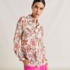 Momoni Bluse E Camicie | Camicia Estreta In Viscosa Lino - Rosa Multicolor