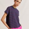 Momoni T-Shirts E Top | Tshirt Lottie In Jersey A Righine - Fucsia/Blu