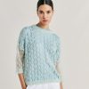 Momoni Maglieria | Maglia Campanula In Soft Mohair - Turchese