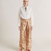 Momoni Pantaloni E Shorts | Pantaloni Austin In Twill Di Seta - Cipria Multicolor