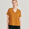 Momoni T-Shirts E Top | Tshirt Nancy In Jersey Lino - Caramello