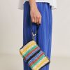 Momoni Borse E Pochette | Clutch Yamir In Raffia A Righe - Multicolor