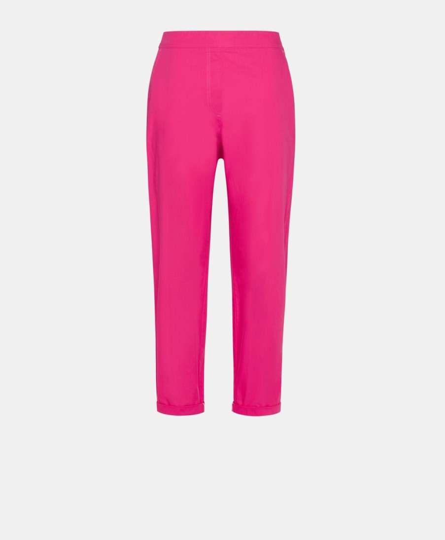 Momoni Pantaloni E Shorts | Pantaloni Idaho In Popeline - Fucsia