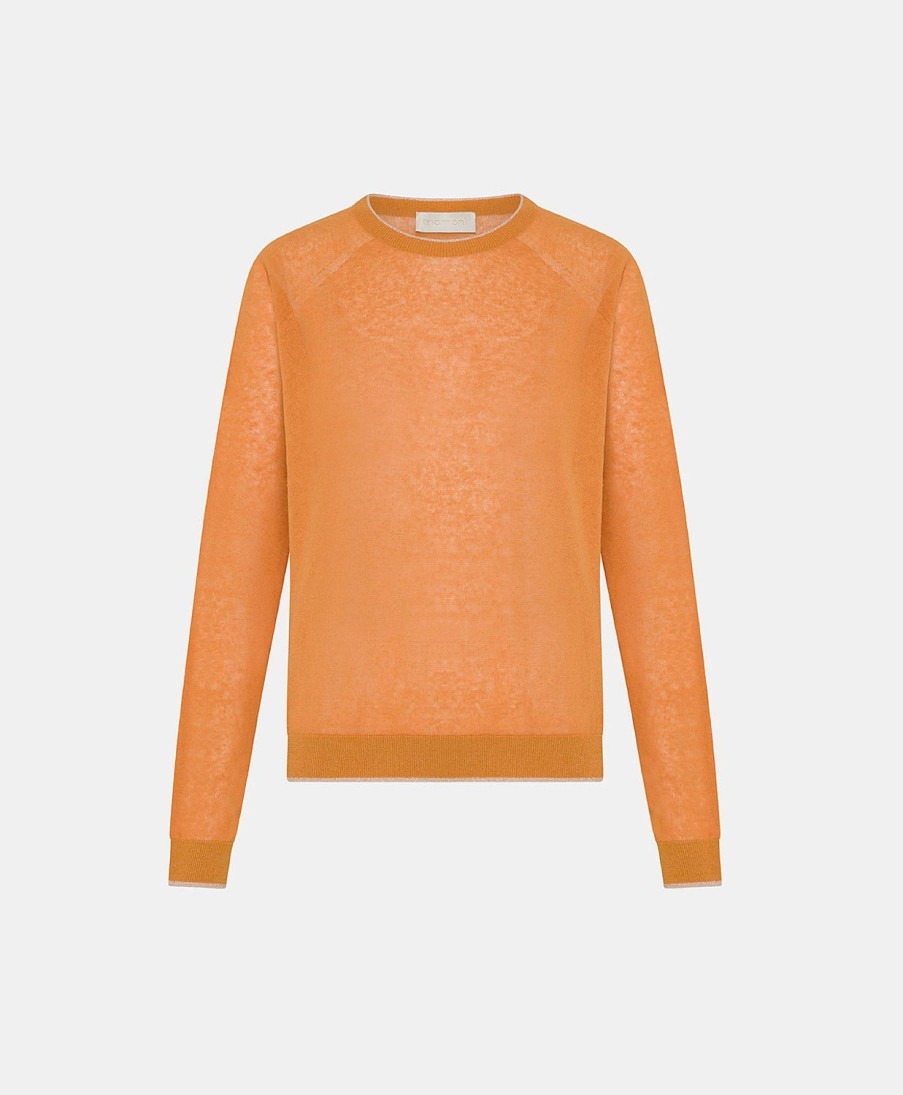 Momoni Maglieria | Maglia Rio In Lino - Arancio