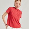 Momoni T-Shirts E Top | Tshirt Lottie In Jersey A Righine - Rosso/Tabacco