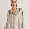 Momoni Bluse E Camicie | Blusa Ambroise In Twill Di Seta - Sabbia Multicolor