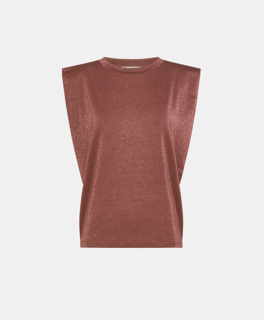 Momoni T-Shirts E Top | Tshirt Enna In Jersey Lurex - Terracotta