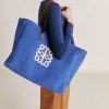 Momoni Borse E Pochette | Tote Bag Paraguan In Canvas Con Ricamo - Bluette