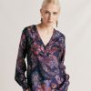 Momoni Completi E Talleur | Blusa Torret In Twill Di Seta - Blu Notte Multicolor