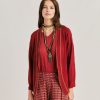 Momoni Maglieria | Cardigan Sandy In Lino Elasticizzato - Bordeaux