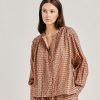 Momoni Bluse E Camicie | Blusa Gipsofilia In Voile Di Cotone Stampato - Corallo