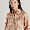 Momoni Bluse E Camicie | Camicia Arles In Twill Di Seta - Cipria Multicolor