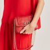 Momoni Borse E Pochette | Borsa Mimi Flore In Pelle - Rouge