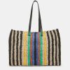 Momoni Borse E Pochette | Tote Bag Ellis In Raffia A Righe - Multicolor