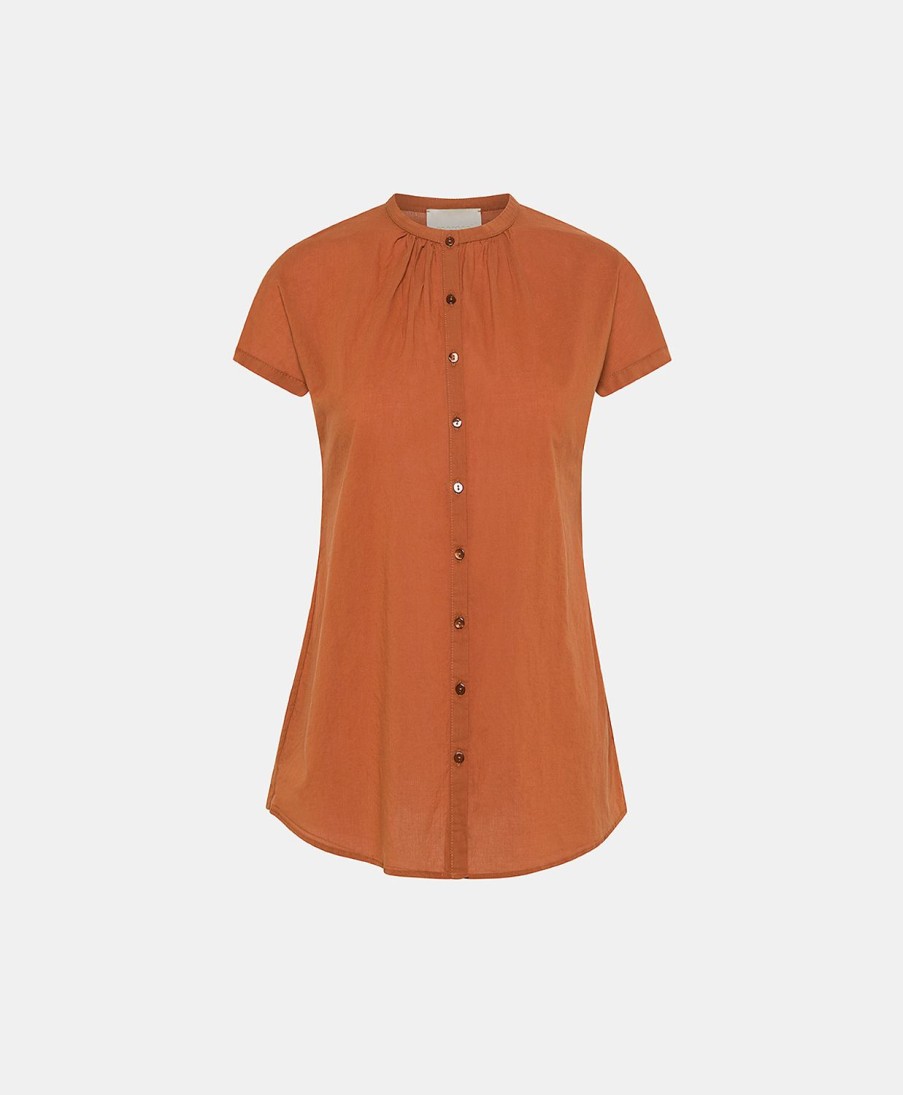 Momoni Bluse E Camicie | Camicia Artora Con Voile Di Cotone - Coccio