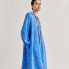 Momoni Vestiti | Vestito Ambra In Crepe De Chine - Bluette/Fucsia