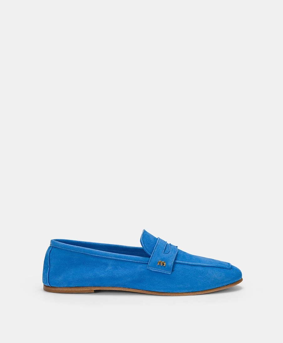 Momoni Scarpe | Mocassini Moresca In Pelle - Bluette